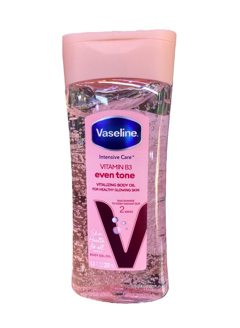 Vaseline Intensive Care Vitamin B3 Even Tone Vitalizing Body Gel Oil 200ml | Visibly Radiant, Healthy Glowing Skin in 2 Weeks | Lightweight Non-Greasy Moisturizer - Image 1