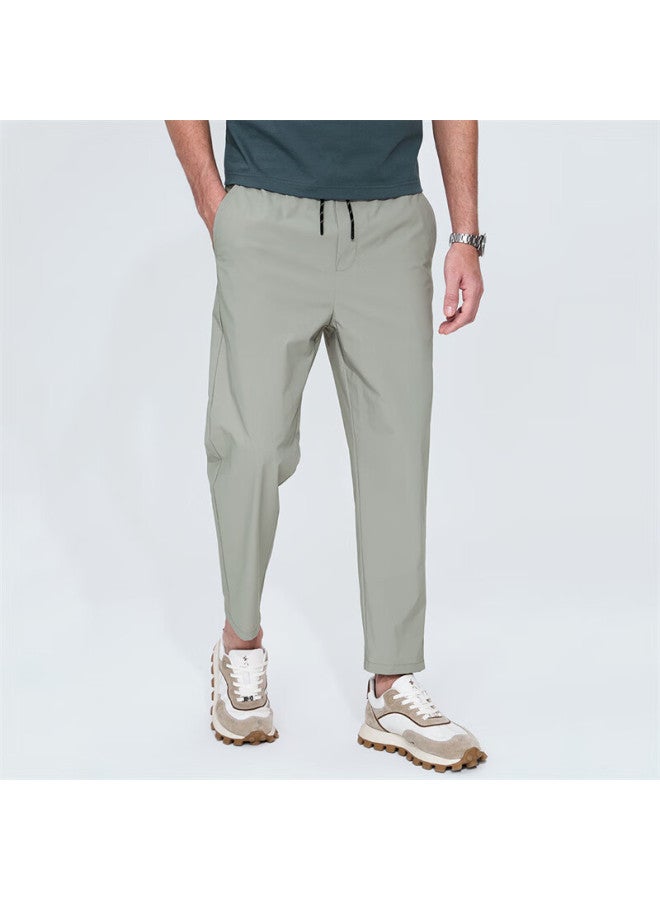 Dancing Wolves Quick-dry Spring/summer Elastic Waist Casual Cropped Pants For Men 706 Light Khaki 52/l - Image 1