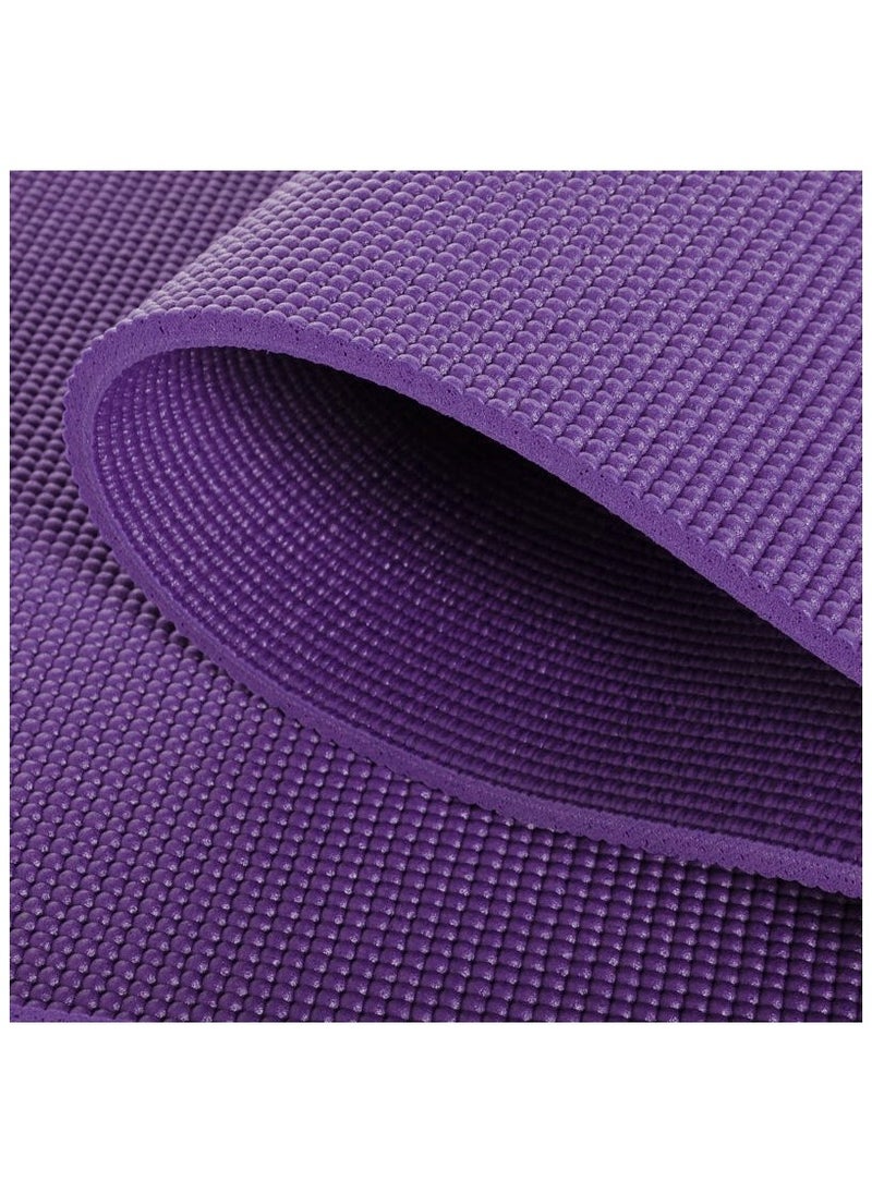 ماركة غير محددة PVC مرتبة تمارين اليوجا مع حقيبة حمل بسمك 6 مم/8 مم×طول 173سم×عرض 61سم، موف  - Image 3