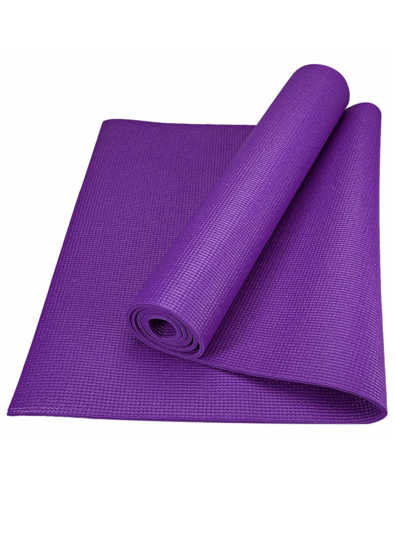 ماركة غير محددة PVC مرتبة تمارين اليوجا مع حقيبة حمل بسمك 6 مم/8 مم×طول 173سم×عرض 61سم، موف  - Image 4
