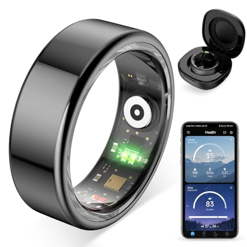 COLMI R02 Smart Ring Smart Ring for Women and Men with a Charging Case Supports Heart Rate Blood Oxygen Sleep Health Monitoring No Subscription Fee Black 8 - Image 1