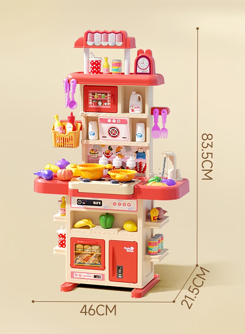 Kids Kitchen Playset, 43pcs Cooking Stove, Paly Sink, Oven, Kitchen Toys with Realistic Lights & Sounds, Pretend Play Toys, Kitchen Toys for Toddlers, Pretend Food Toys - Image 2