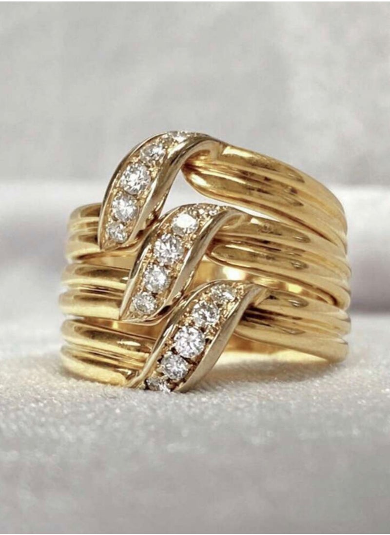 sixtyfour - Elegant & High Quality Gold Plated Ring For Women Size 7 - Image 1