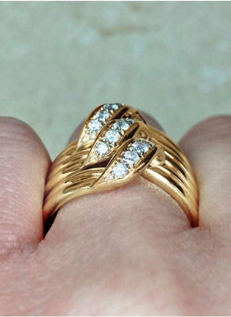 sixtyfour - Elegant & High Quality Gold Plated Ring For Women Size 7 - Image 1