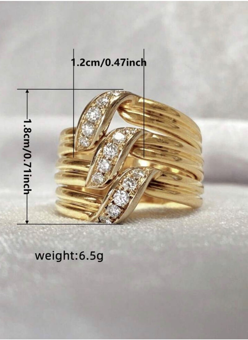 sixtyfour - Elegant & High Quality Gold Plated Ring For Women Size 7 - Image 1