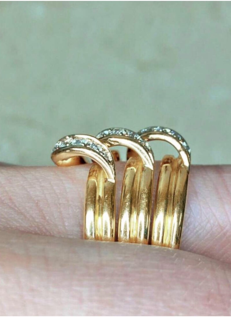 sixtyfour - Elegant & High Quality Gold Plated Ring For Women Size 7 - Image 1