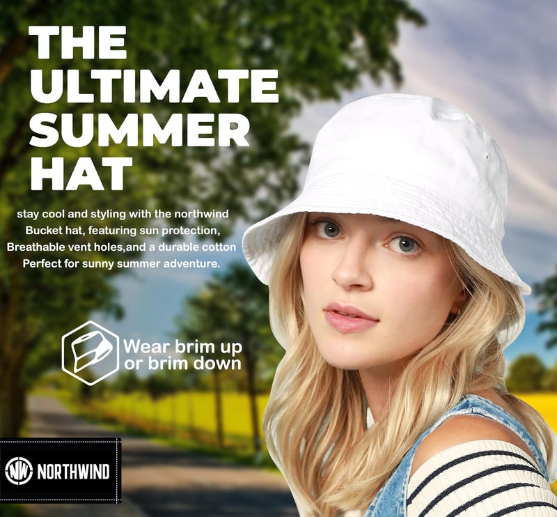 NORTHWIND Cotton Bucket hat for Women, Bucket hat for Man, Beach hat for Women, Sun Protection Cap for Men, Round hat for Men (Rust Orange) - Image 3