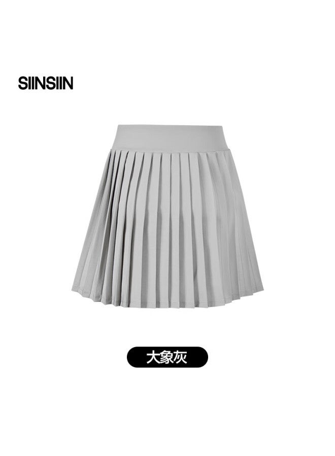 Siinsiin Pleated Skirt Spring And Autumn New Style Women's Slimming Sports Anti-exposure White A-line Short Skirt Versatile