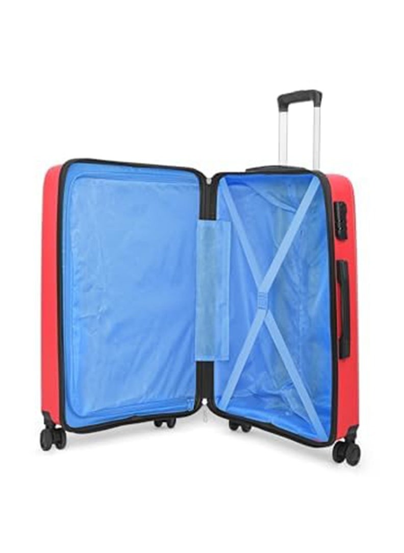 Skybags - Maxx Checked Luggage | Hardside Polypropylene Solid Pattern with TSA Lock Trolly| 360° 4 Wheeler| Cabin-24 Inch, Red - Image 1