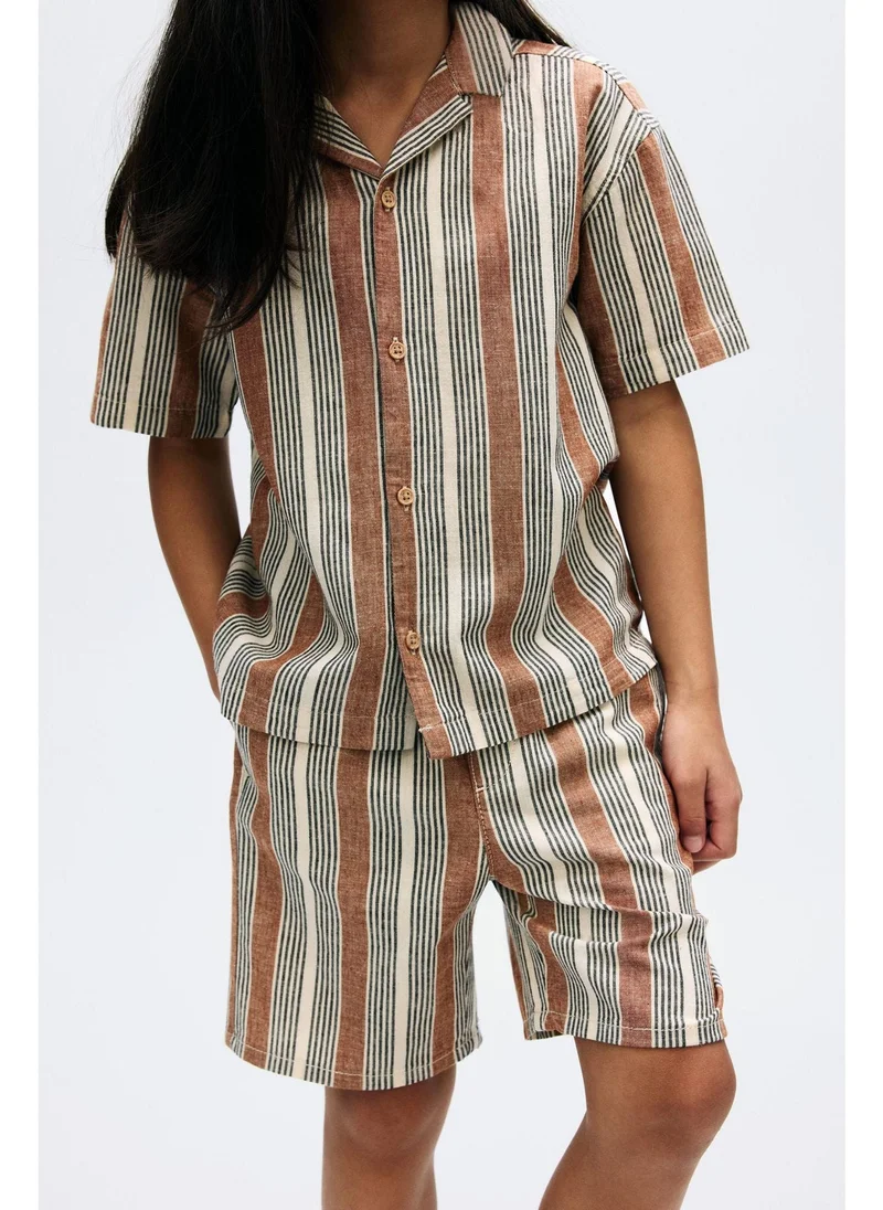 اتش اند ام Linen-blend resort shirt