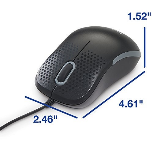 Verbatim USB Silent Corded Optical Mouse - Computer Wired Noiseless and Silent Click Mouse for Mac and PC - Black - Image 3