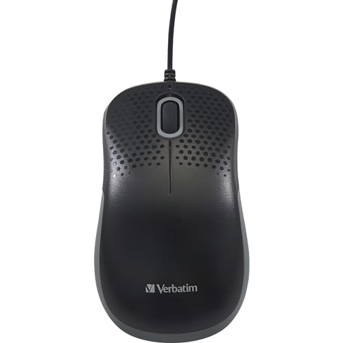 Verbatim USB Silent Corded Optical Mouse - Computer Wired Noiseless and Silent Click Mouse for Mac and PC - Black - Image 2