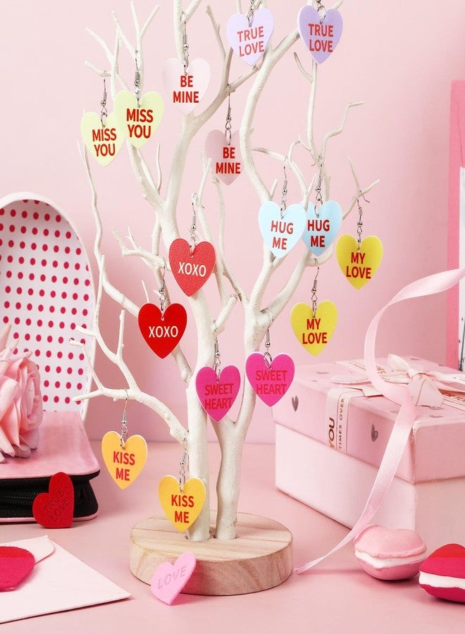 AUGSUN Valentine's Day Conversation Heart Candy Earrings for Women, Acrylic Heart Pendant Earrings with Sweet Phrases, Valentine’s Day earrings for Women with Hooks for Valentine Gifts - Image 5