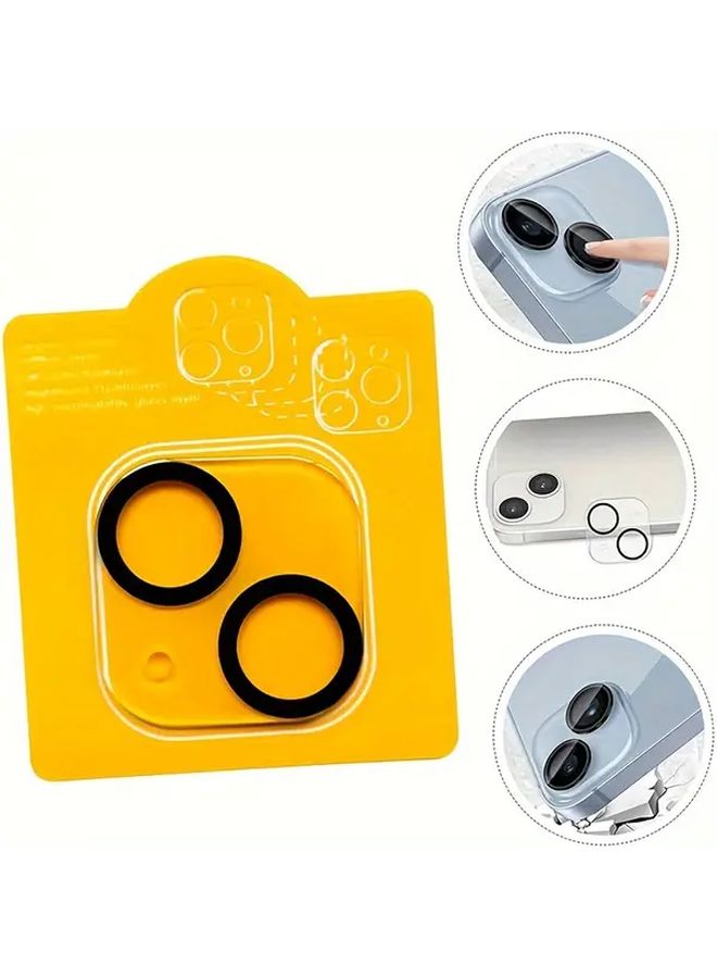 2Pcs Transparent Black Edge Lens Protector Film For iPhone 15 Pro Model - Image 5