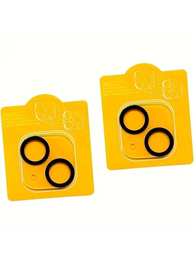 2Pcs Transparent Black Edge Lens Protector Film For iPhone 15 Pro Model - Image 2