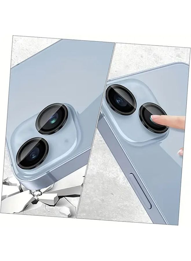 2Pcs Transparent Black Edge Lens Protector Film For iPhone 15 Pro Model - Image 4