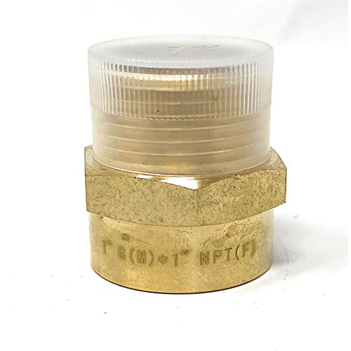 Cascada Showers Cascada G Thread (British BSPP) to NPT Thread Pipe Fitting Adapter - Lead-Free (Male x Female, 1"G Male x 1"NPT Female) - Image 1