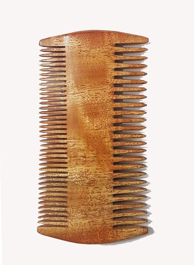 إيكان مشط لحية مزدوج الجوانب من خشب النيم من إيكان، مشط جيب مصنوع يدويًا، إكسسوارات لحية للرجال، لون بني، 15 جرام، عبوة من قطعة واحدة (مشط خشب النيم، رقم الموديل -12) - Image 2