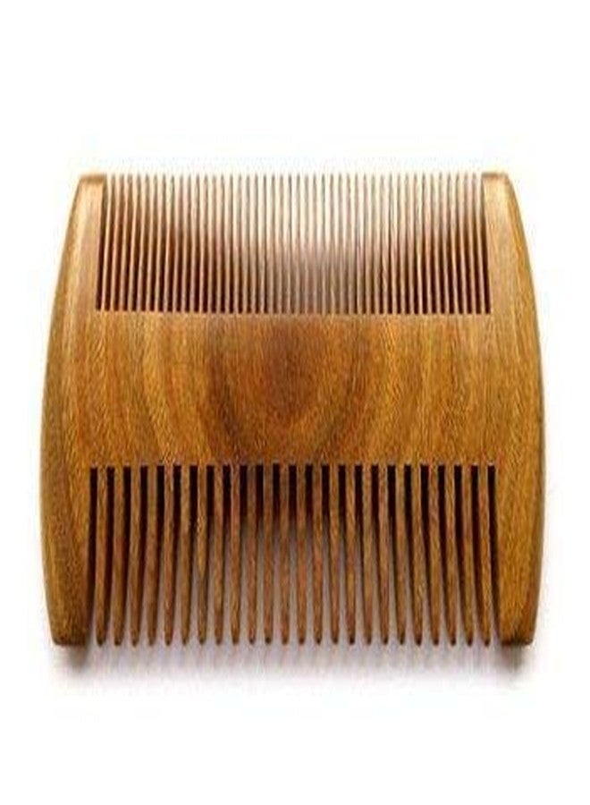 إيكان مشط لحية مزدوج الجوانب من خشب النيم من إيكان، مشط جيب مصنوع يدويًا، إكسسوارات لحية للرجال، لون بني، 15 جرام، عبوة من قطعة واحدة (مشط خشب النيم، رقم الموديل -12) - Image 1