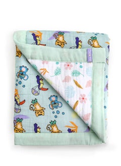 Milk&Moo Milk&Moo Jungle Friends Baby Muslin Swaddle Blanket, Oeko Tex Certified 100%Cotton, 4-Layer Muslin Blanket, Ultra Soft, Lightweight, Baby Blankets for Toddler Girls and Boys  - Image 1