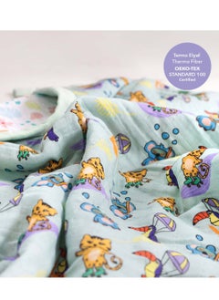 Milk&Moo Milk&Moo Jungle Friends Baby Muslin Swaddle Blanket, Oeko Tex Certified 100%Cotton, 4-Layer Muslin Blanket, Ultra Soft, Lightweight, Baby Blankets for Toddler Girls and Boys  - Image 3