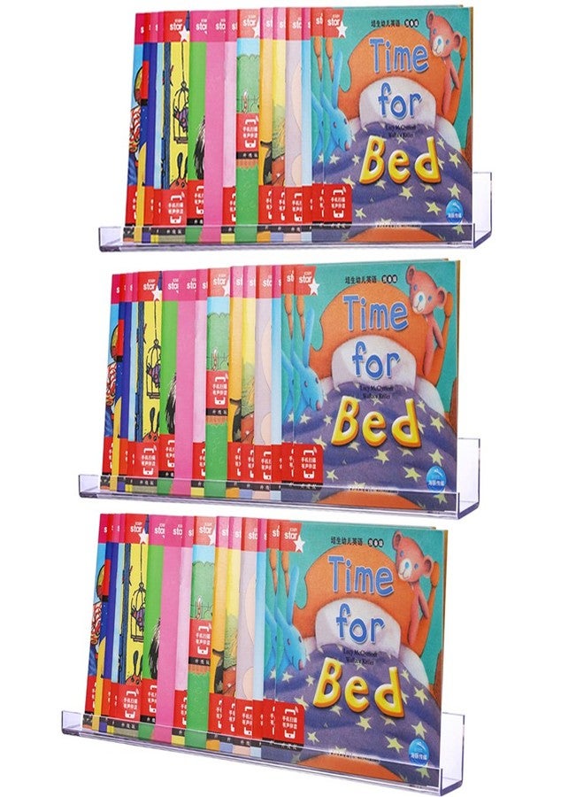 Sooyee 3 Pack 15 Inch Acrylic Invisible Kids Floating Book Shelves for Kids Room,Modern Picture Ledge Display Shelf Toy Storage Wall Shelves,Clear - Image 5