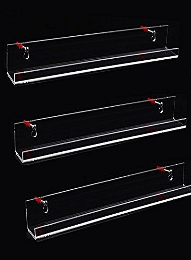 Sooyee 3 Pack 15 Inch Acrylic Invisible Kids Floating Book Shelves for Kids Room,Modern Picture Ledge Display Shelf Toy Storage Wall Shelves,Clear - Image 3