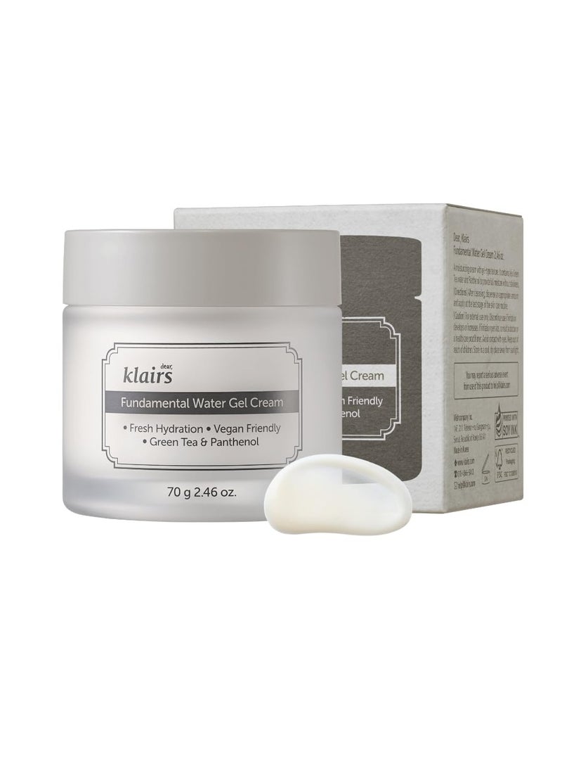 DearKlairs DearKlairs Fundamental Water Gel Cream 2.36 fl oz | Vegan, Jeju Green Tea Water and Panthenol  - Image 1