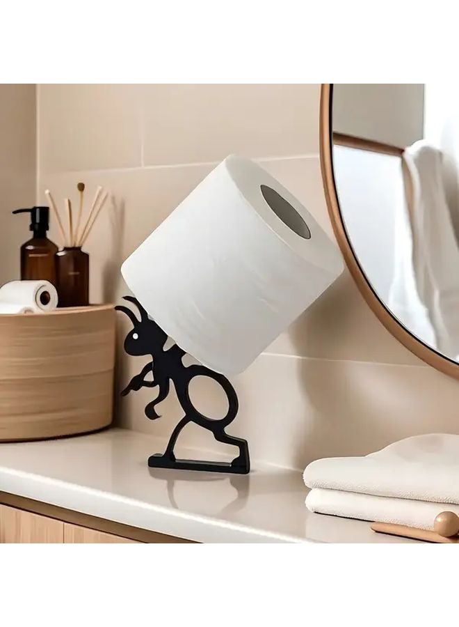 Stroller Style Minimalist Ant Themed Paper Towel Holder Freestanding Plastic Bathroom Kitchen Organizer Countertop Storage Toilet Paper Holder Modern Home Decor - Image 1