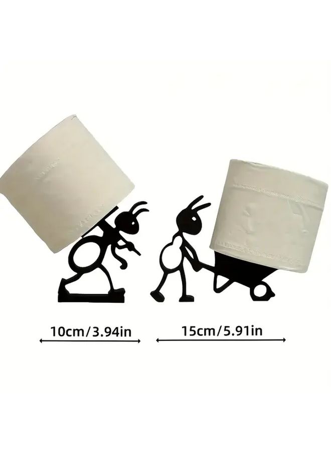 Stroller Style Minimalist Ant Themed Paper Towel Holder Freestanding Plastic Bathroom Kitchen Organizer Countertop Storage Toilet Paper Holder Modern Home Decor - Image 5