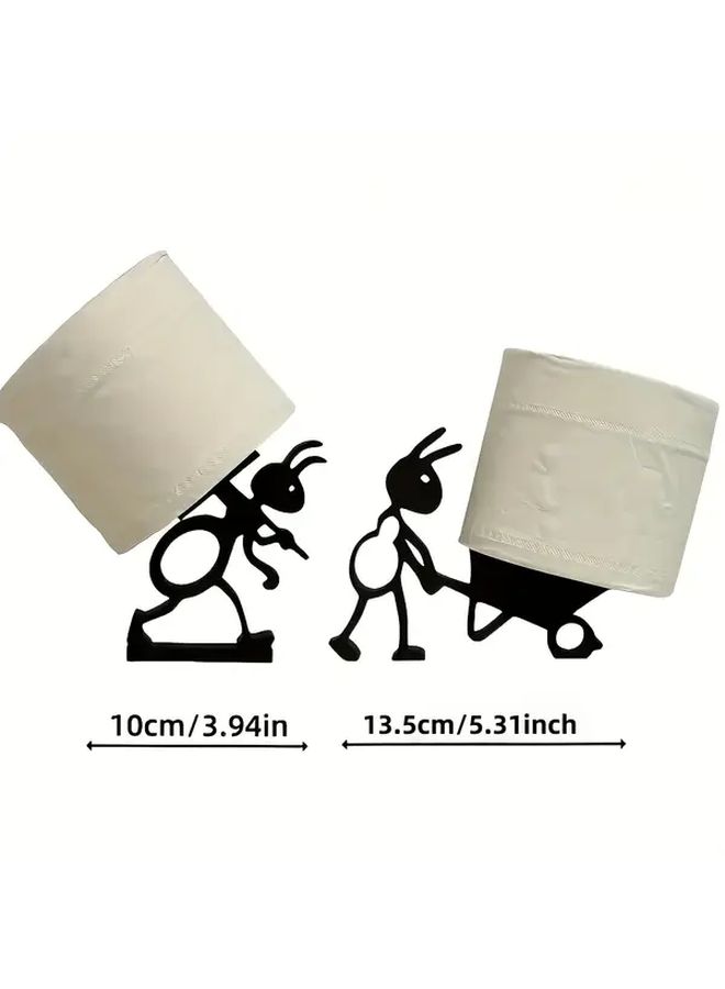 Stroller Style Minimalist Ant Themed Paper Towel Holder Freestanding Plastic Bathroom Kitchen Organizer Countertop Storage Toilet Paper Holder Modern Home Decor - Image 3