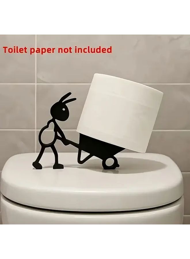 Stroller Style Minimalist Ant Themed Paper Towel Holder Freestanding Plastic Bathroom Kitchen Organizer Countertop Storage Toilet Paper Holder Modern Home Decor - Image 2