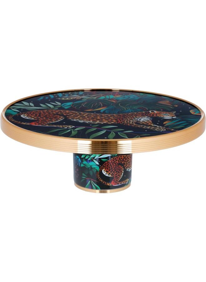 Alsaif Steel Serving Stand Circular Transparent Colored Cover  - Image 2