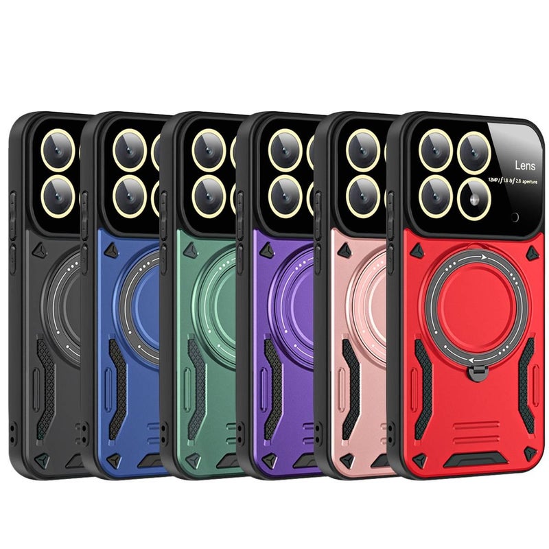 TPU Protective Case for redminote13pro/pocom6pro with Shockproof and Drop Protection plus Shockproof plus Kickstand plus Strong Magnetic in Red - Image 2
