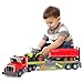 UFLJPKS Farm Semi Trailer Truck Toy Large Flatbed Truck Carrier with Hauls Animal Trailer and Tractor Lights and Sounds Birthday for Kids Boys Age 3 4 5 6 - Image 2