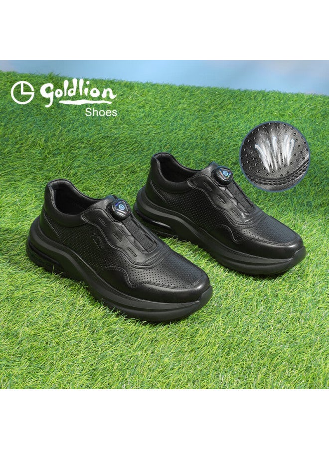 Goldlion Men's Summer Breathable Casual Shoes G527430616aad Black Perforated Size 40 - Image 4