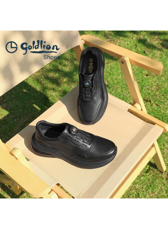 Goldlion Men's Summer Breathable Casual Shoes G527430616aad Black Perforated Size 40 - Image 1