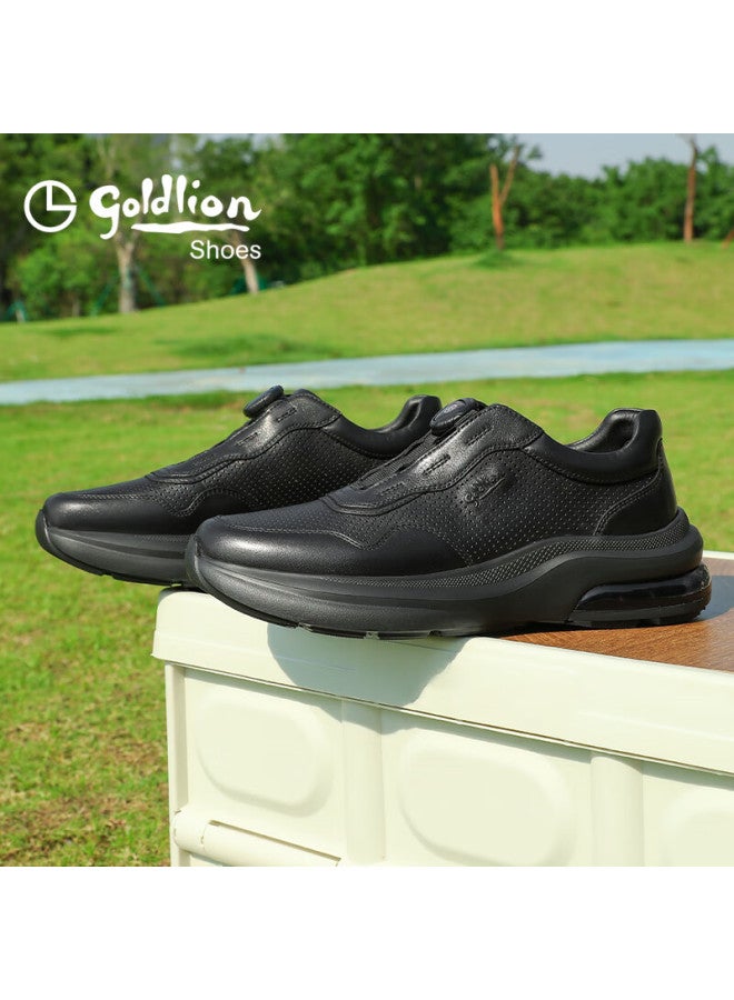 Goldlion Men's Summer Breathable Casual Shoes G527430616aad Black Perforated Size 40 - Image 2