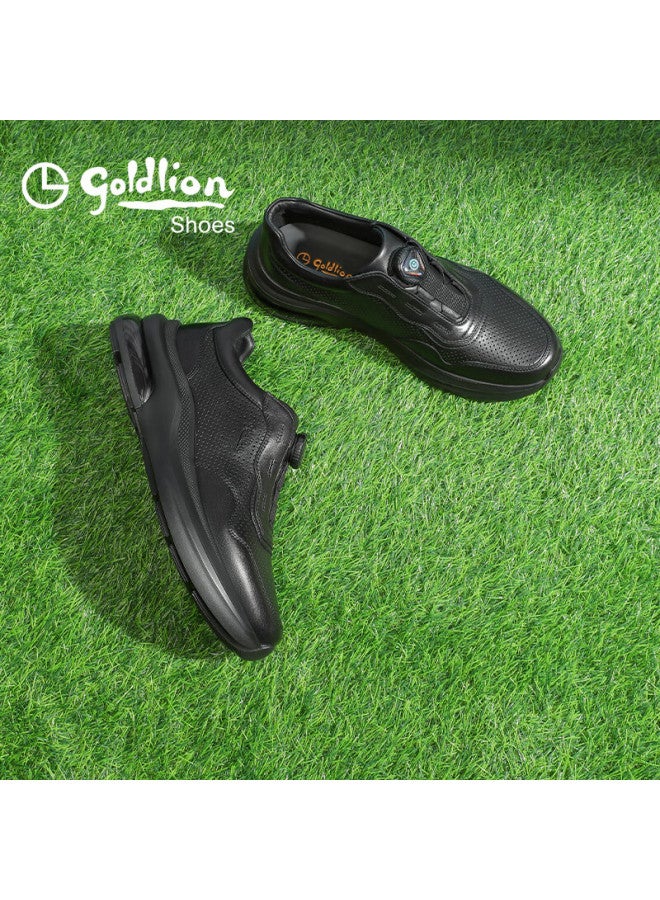 Goldlion Men's Summer Breathable Casual Shoes G527430616aad Black Perforated Size 40 - Image 5