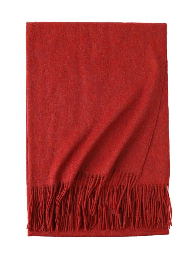 Loquat Solid Warm Thickened Lambswool Scarf  - Image 2