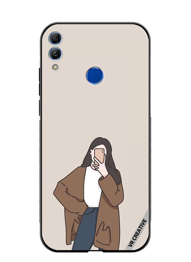 VR CREATIVE - Protective Case Cover For Honor 10 Lite Minimilist Girl Design Multicolour - Image 1