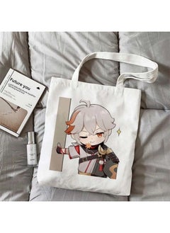 Original God Maple Leaf Surrounding Q Canvas Bag Cartoon Cute Student Schoolbag Secondary Diy High Color Value Shoulder Handbag-Specifications:Standard-Color:2 Ordinary Models-durable*/*no Zipper**