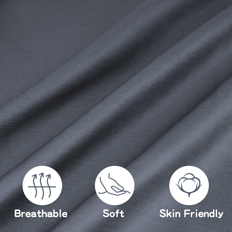 LULUSILK غطاء وسادة عضوي من القطن للأطفال 2 عبوة، 14 × 20 غطاء وسادة سفر للأطفال، الأولاد والبنات، ناعم وقابل للتنفس، أغطية وسادة صغيرة مع إغلاق مغلف، رمادي داكن - Image 3