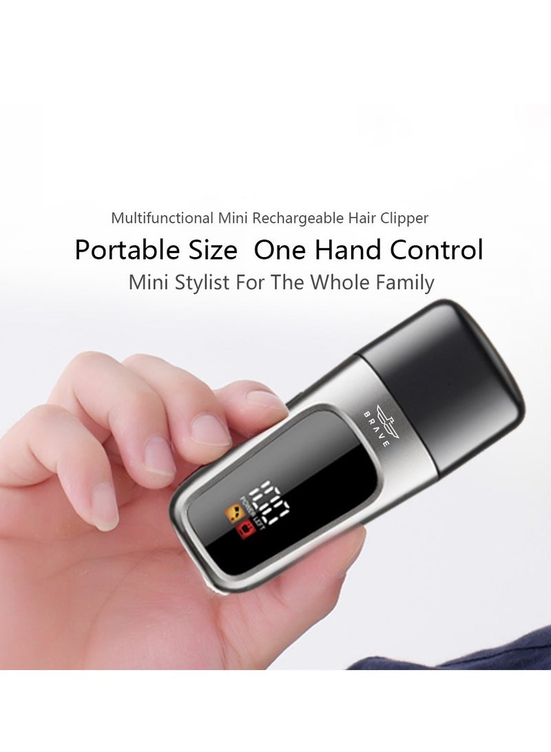 بريف ماكينة حلاقة صغيرة للرجال – مقص لحية وشعر لاسلكي بشفرة T بدون فراغ، قابلة للشحن عبر USB-C، شاشة عرض بطارية LCD، تصل إلى 110 دقيقة من الاستخدام، غطاء مغناطيسي للسفر، 5 أمشاط قابلة للتثبيت، حلاقة دقيقة للشعر واللحية، مقص للجانبين والوجه، مثالية للاستخدام المنزلي، السفر، وصالونات التجميل الاحترافية (أسود) - Image 2