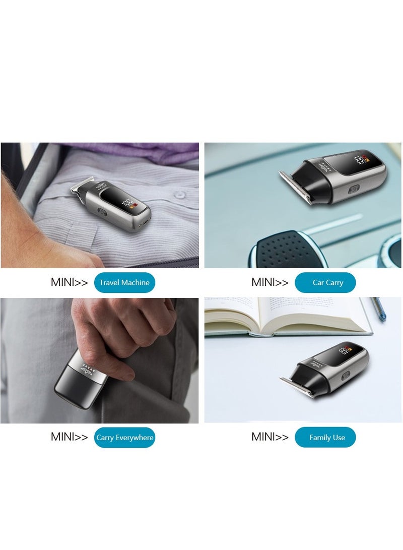 بريف ماكينة حلاقة صغيرة للرجال – مقص لحية وشعر لاسلكي بشفرة T بدون فراغ، قابلة للشحن عبر USB-C، شاشة عرض بطارية LCD، تصل إلى 110 دقيقة من الاستخدام، غطاء مغناطيسي للسفر، 5 أمشاط قابلة للتثبيت، حلاقة دقيقة للشعر واللحية، مقص للجانبين والوجه، مثالية للاستخدام المنزلي، السفر، وصالونات التجميل الاحترافية (أسود) - Image 4