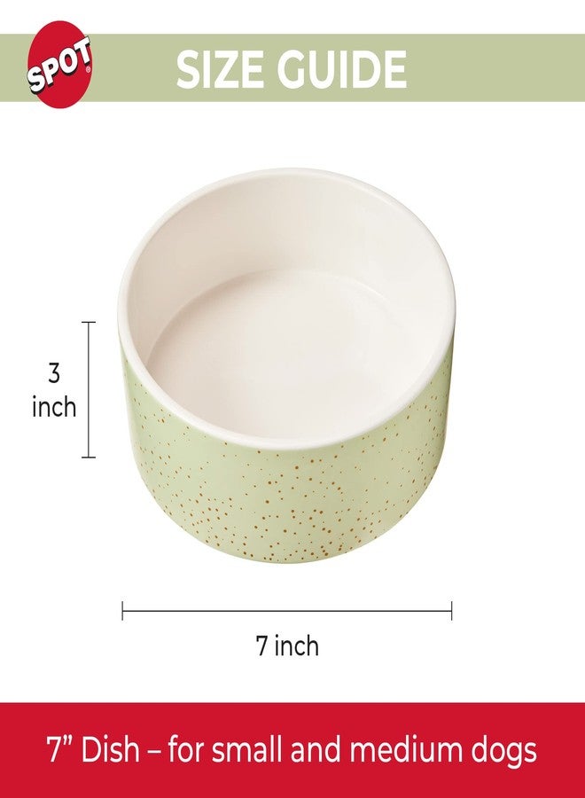 سبوت وعاء طعام/ماء دائري من السيراميك المرقط للحيوانات الأليفة، طبق سيراميك ذو جدران عالية، مثالي للكلاب متوسطة الحجم والزواحف والحيوانات الأليفة الأخرى، آمن للغسل في غسالة الأطباق - 7 بوصات، 5 أكواب (40 أونصة) - Image 2