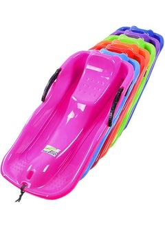 DubaiGallery Plastic Snow Sled, Kids Skiing Sled Board Snowboard Outdoor Downhill Toboggan with Brakes and Pull Rope for Grass Sliding and Sand Boarding (Random color).  - Image 1