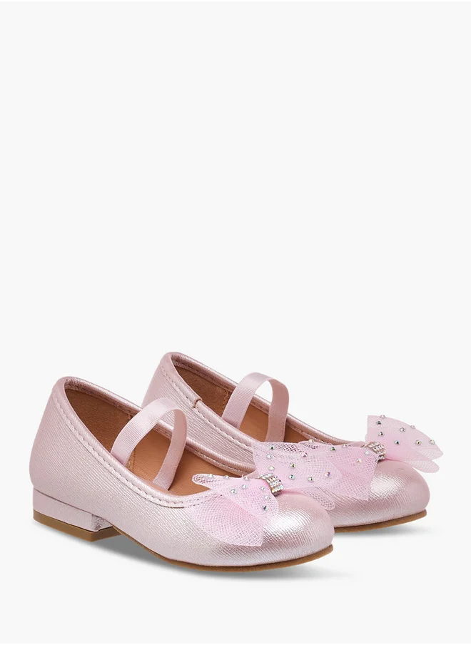Flora Bella By Shoexpress Girls Bow Accent Slip-On Ballerina Shoes
