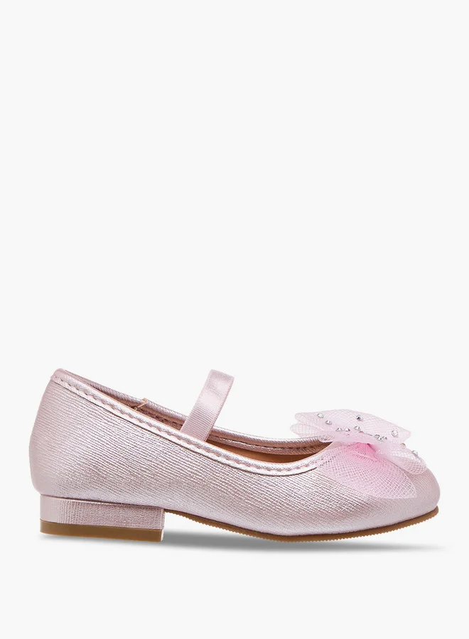 Flora Bella By Shoexpress Girls Bow Accent Slip-On Ballerina Shoes