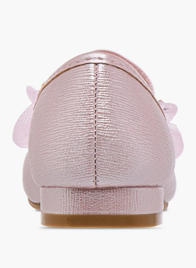 Flora Bella By Shoexpress Girls Bow Accent Slip-On Ballerina Shoes
